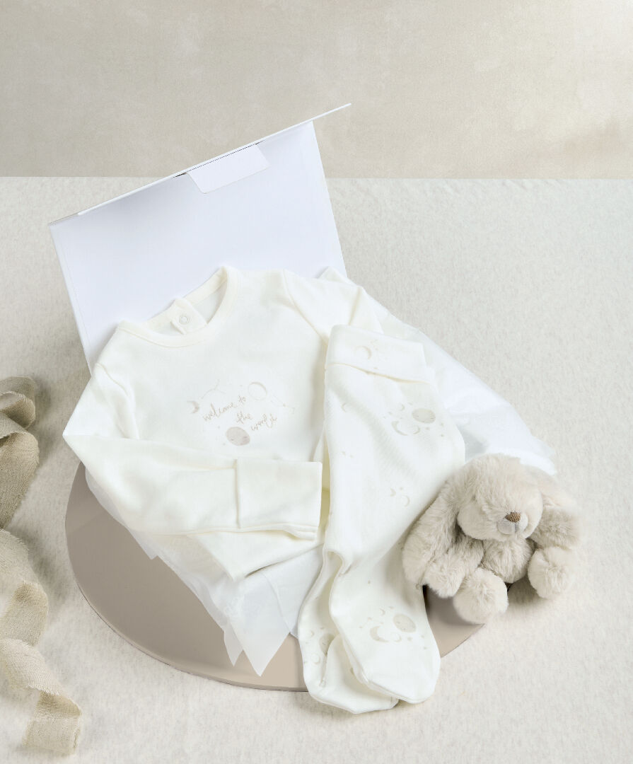 Celestial Bodysuit with Leggings Set & Bunny Beanie Gift - 2 Piece Set